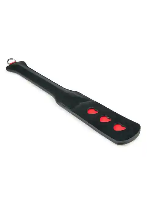 Pejcz-Long Leather Paddle With Heart - obrazek 3