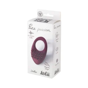 Rechargeable Vibro cockring Pure Passion Stellar Wine Red