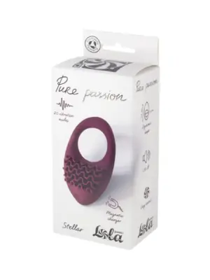 Rechargeable Vibro cockring Pure Passion Stellar Wine Red