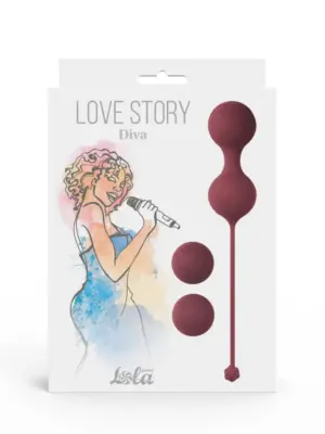 Vaginal balls set Love Story Diva Wine Red