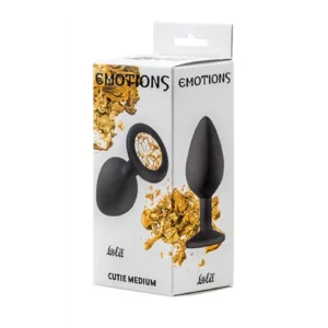 Plug-Anal Plug Emotions Cutie Medium Black golden crystal