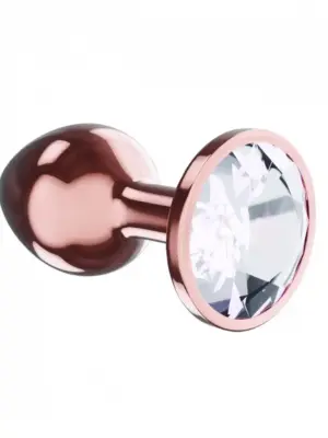 Plug-Butt Plug Diamond Moonstone Shine L Rose Gold