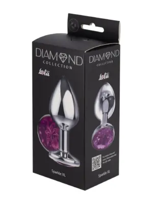 Enlarged Anal Plug Diamond Purple Sparkle XL