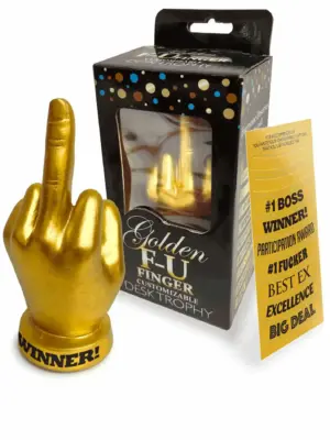 Golden F-U Finger Trophy