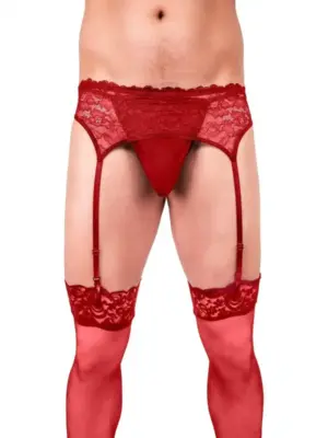 Pas do pończoch z czerwoną koronką Prowler Red Lace Large
