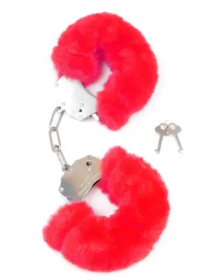 Kajdanki Fetish B - Series- Furry Cuffs Red
