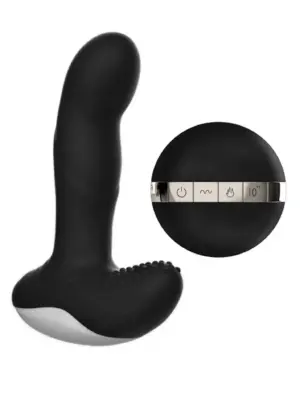 Wibrator-Silicone Massager USB 7 Function + Pulsator / Heating BLACK