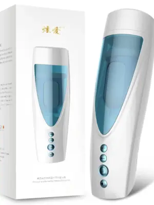 Masturbator-Vibrating, Rotating and Flashing Masturbation USB 10+10 Function / Talk Mode