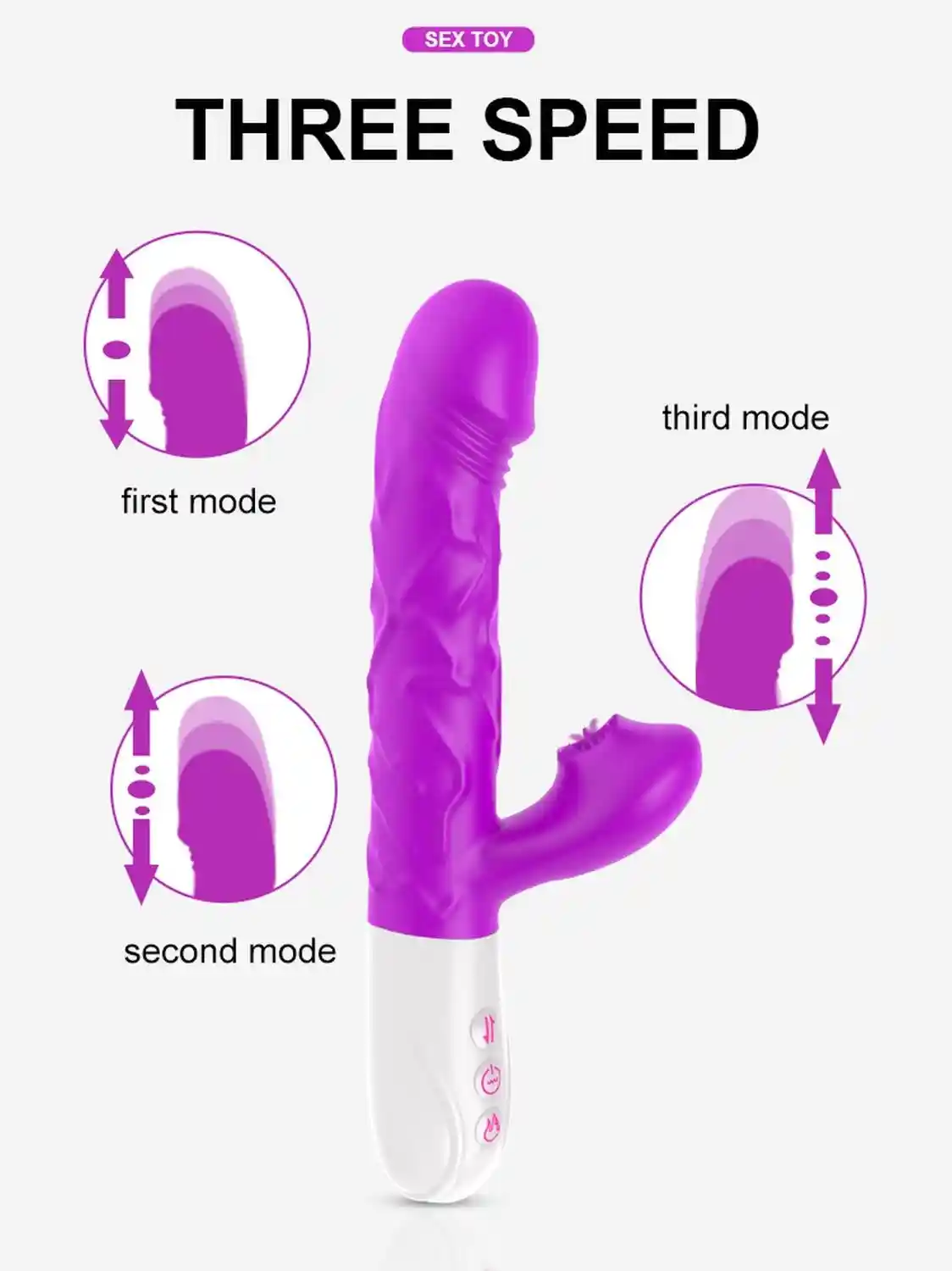 Wibrator- SiliconeTongue Vibrator, USB 10 Function - obrazek 2