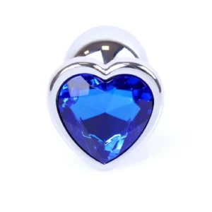 Plug-Jewellery Silver Heart PLUG- Dark Blue