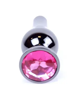 Plug-Jewellery Dark Silver BUTT PLUG- Pink