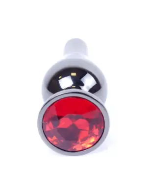 Plug-Jewellery Dark Silver BUTT PLUG- Red