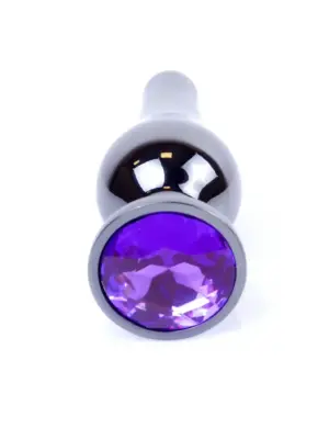 Plug-Jewellery Dark Silver BUTT PLUG- Purple