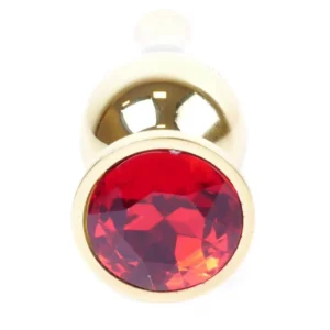 Plug-Jewellery Gold BUTT PLUG- Red