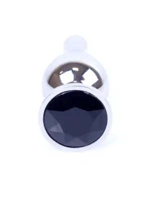 Plug-Jewellery Silver BUTT PLUG- Black