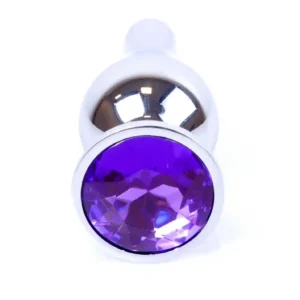 Plug-Jewellery Silver BUTT PLUG- Purple