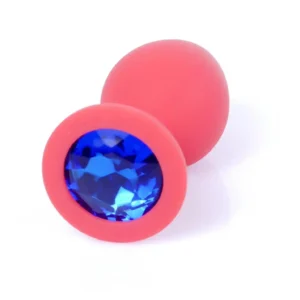 Plug-Jewellery Red Silicon PLUG Medium- Blue Diamond