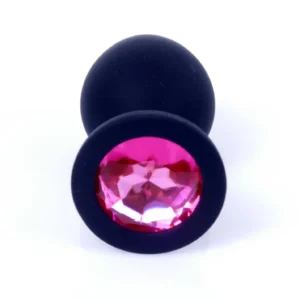 Plug-Jewellery Black Silicon PLUG Medium- Pink Diamond