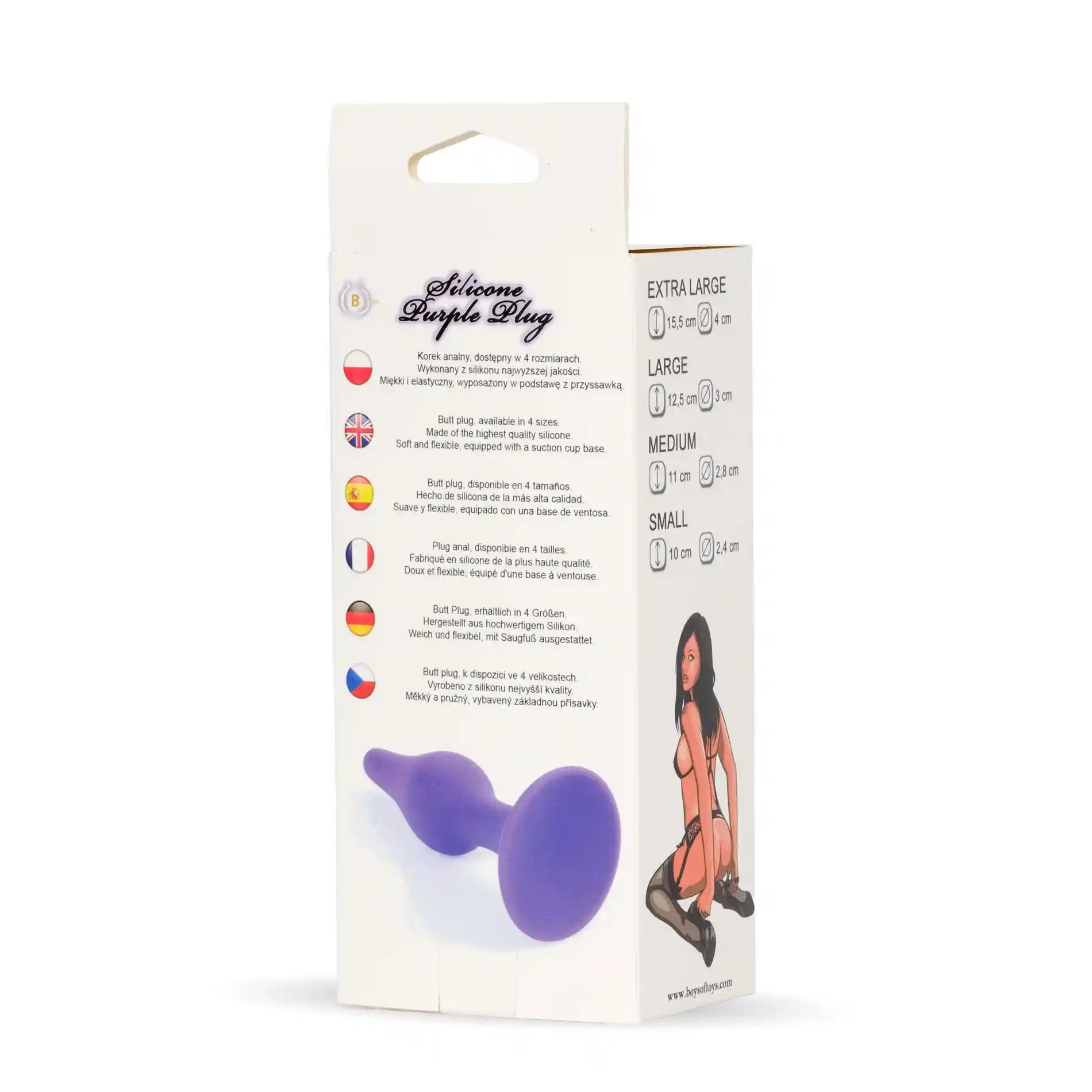 Plug-Silicone Plug Purple - Medium - obrazek 4