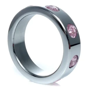 Pierścień-Metal Cock Ring with Rose Diamonds Large