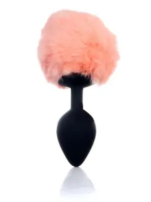 Plug-Jewellery Silicon PLUG - Bunny Tail - Black-Peach