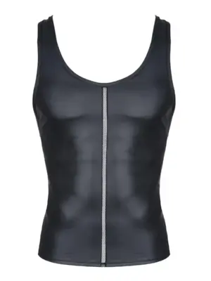 T-shirt Wetlook Bez Rękawów z Elastyczną Taśmą M