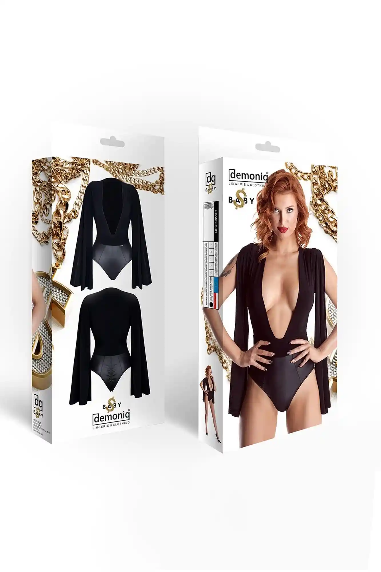 Bielizna-ALEXIS001 body czarne XL - obrazek 6