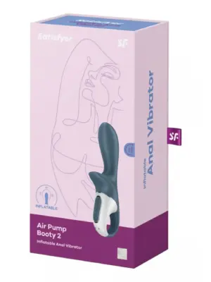 Wibrator Analny i Prostaty z Funkcją Nadmuchiwania Air Pump Booty 2 Dark Grey