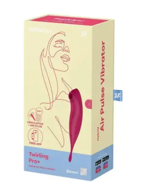 Stymulator Ciśnieniowy i Wibracyjny Twirling Pro Connect App Silikonowy Dark Red