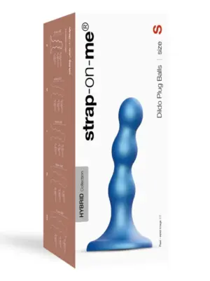DILDO PLUG BALLS METALLIC BLUE - S