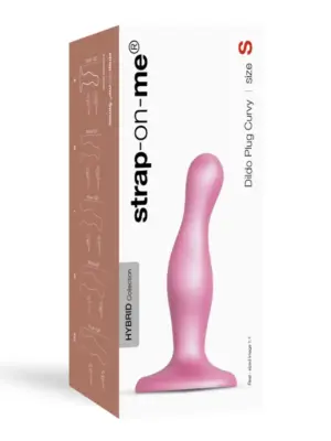DILDO PLUG CURVY METALLIC SUGAR PINK- S