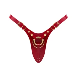 LEATHERETTE HARNESS FABULOUS - ONE SIZE - RED GLOSSY
