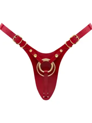 LEATHERETTE HARNESS FABULOUS - ONE SIZE - RED GLOSSY