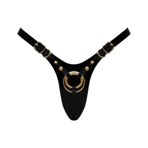 LEATHERETTE HARNESS FABULOUS - ONE SIZE - BLACK GLOSSY