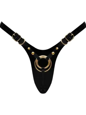 LEATHERETTE HARNESS FABULOUS - ONE SIZE - BLACK GLOSSY