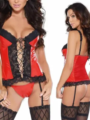 Gorset i stringi 6077 red XXL