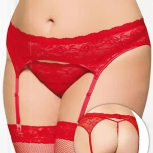 Garterbelt 3305 - Plus Size - red 3XL