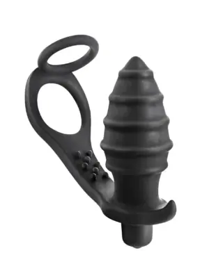 PROSTATE STIMULATOR COCKRING PLUG AP071 BLACK