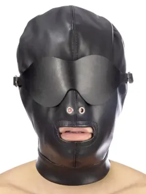 PU FETISH MOUTH HOOD