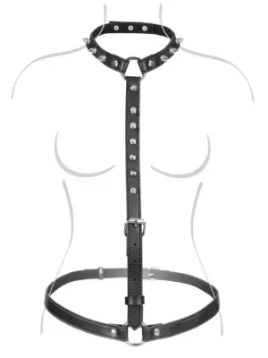 SEXY BUST HARNESS WITH SPIKES