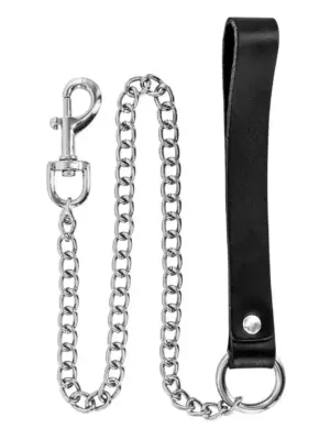 METAL LEASH WITH COW LEATHER WRIST