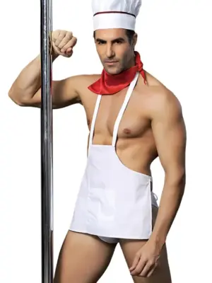 H COOK OUTFIT 4 PCS WHITE TU (Size: TU)