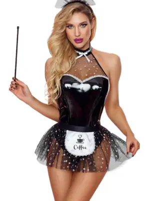 SOUBRETTE OUTFIT 4 PCS BLACK TU S/M