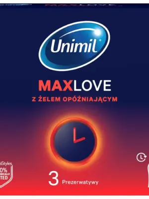 Prezerwatywy z benzokainą UNIMIL BOX 3 MAX LOVE (54 mm)