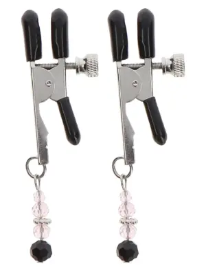 Adjustable Clamps With Beads Silver