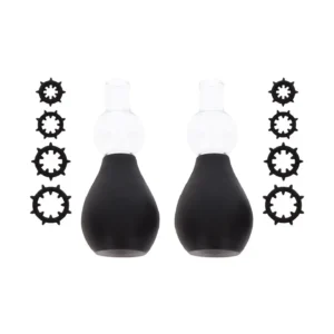 Nipple Enlargers with 8 Rings Black