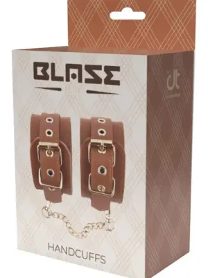 BLAZE ELITE HAND CUFFS COGNAC VEGAN LEATHER