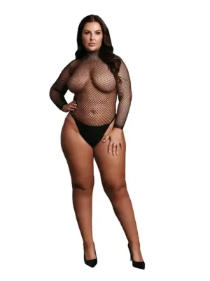 Body with fishnet structure and turtle neck.