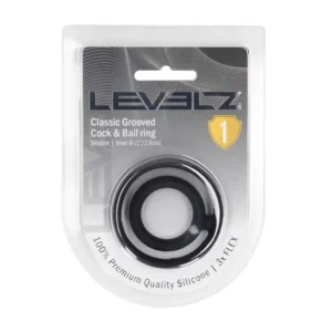 Classic Grooved Silicone Cock and Ball Ring - Black