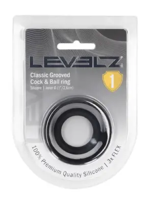 Classic Grooved Silicone Cock and Ball Ring - Black